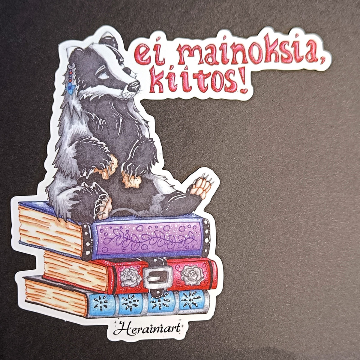 Ei mainoksia, kiitos - Lukeva mäyrä -vinyylitarra