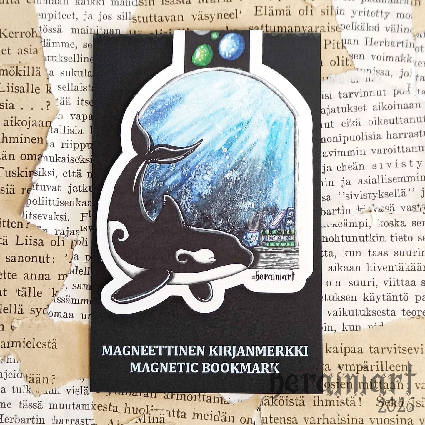 Merenalainen lukuhetki -magneettinen kirjanmerkki