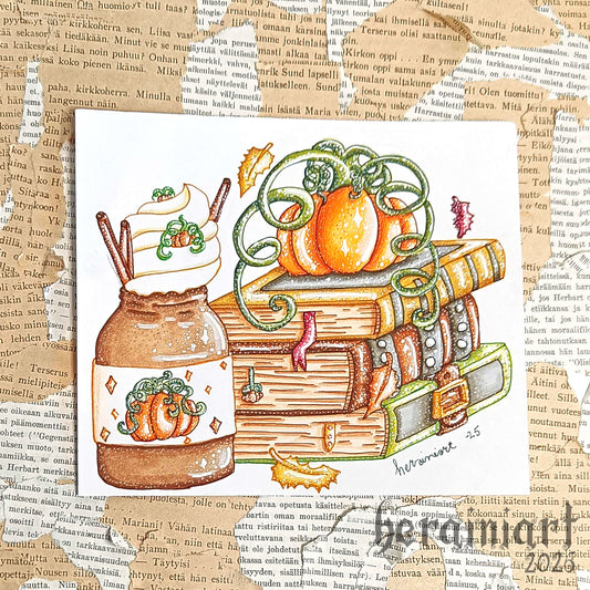 Pumpkin spice latte -alkuperäiskuvitus