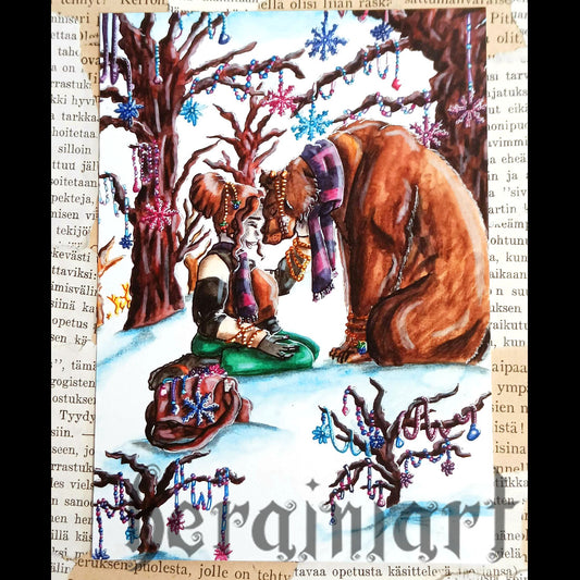 Karhu ja neito -postikortti