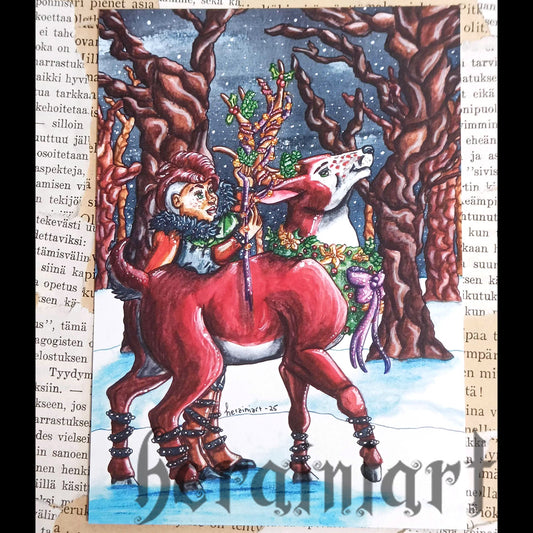 Peura ja neito -postikortti