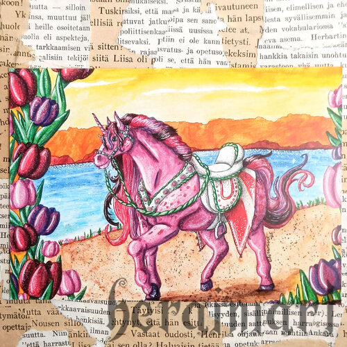 Tulppaaniyksisarvinen -postikortti